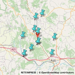 Mappa SP458, 14025 Montechiaro d'Asti AT, Italia (6.9875)