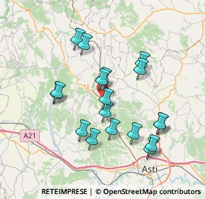Mappa SP458, 14025 Montechiaro d'Asti AT, Italia (6.91722)