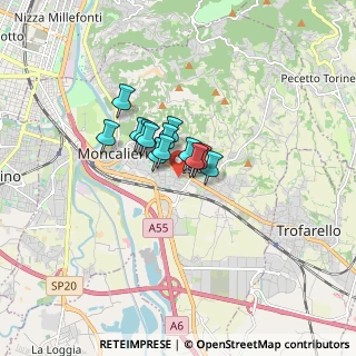 Mappa Via Giacosa, 10024 Moncalieri TO, Italia (0.87615)