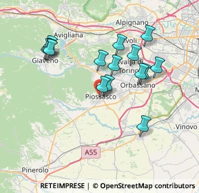 Mappa Via Giacomo Matteotti, 10045 Piossasco TO, Italia (6.92467)