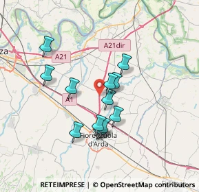 Mappa A21 Dir. Torino - Piacenza - Brescia, 29016 Fiorenzuola D'arda PC, Italia (5.82385)