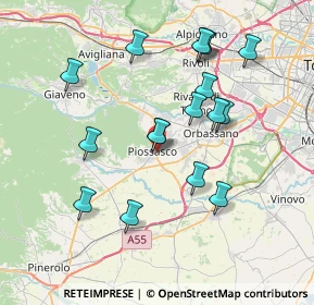 Mappa Via Gabelli, 10045 Piossasco TO, Italia (7.34706)