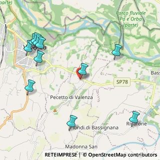 Mappa Strada 7 Fratelli Cervi, 15040 Pecetto di Valenza AL, Italia (2.64818)