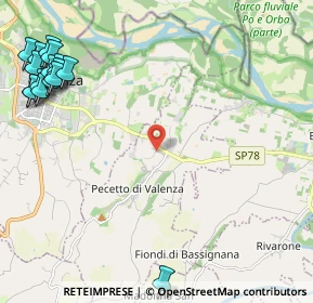 Mappa Strada 7 Fratelli Cervi, 15040 Pecetto di Valenza AL, Italia (3.30125)