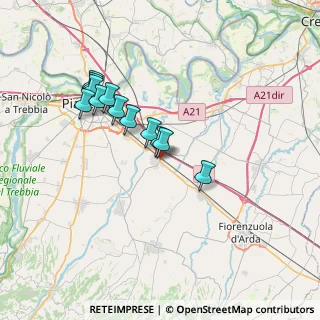 Mappa Via Bersani Wladimiro, 29010 Pontenure PC, Italia (6.25)