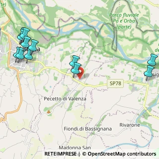 Mappa Strada del Po, 15040 Pecetto di valenza AL, Italia (3.00333)