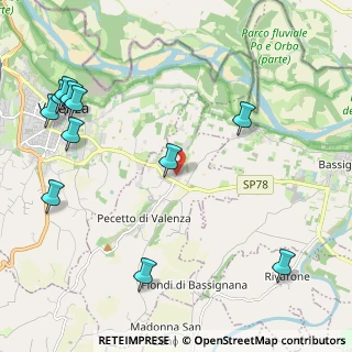 Mappa Strada del Po, 15040 Pecetto di valenza AL, Italia (2.8)