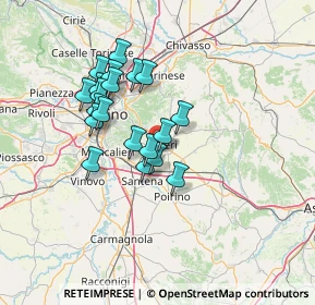 Mappa Via Beppe Fenoglio, 10023 Chieri TO, Italia (11.4395)