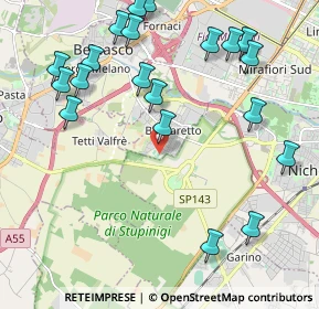 Mappa Via Fratelli Cervi, 10092 Beinasco TO, Italia (2.529)