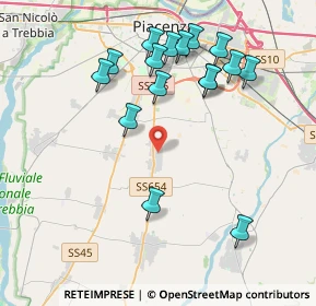 Mappa Via U. Foscolo, 29027 Podenzano PC, Italia (4.145)