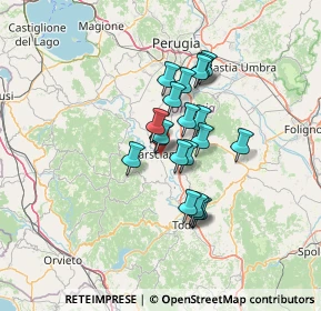 Mappa Via delle Fornaci, 06055 Marsciano PG, Italia (9.9545)