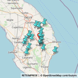 Mappa Via Fratelli Rosselli, 73020 Castrignano De' Greci LE, Italia (10.33263)