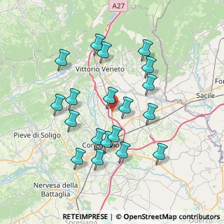 Mappa Via Menarè, 31020 Scomigo TV, Italia (7.16789)