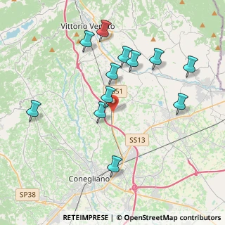 Mappa Via Menarè, 31020 Scomigo TV, Italia (3.98333)