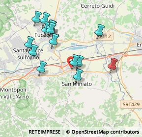 Mappa Via Carlo Goldoni, 56028 San Miniato PI, Italia (3.86667)