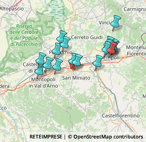 Mappa Via A. Manzoni, 56028 San Miniato PI, Italia (6.56)