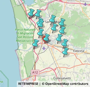 Mappa Aeroporto internazionale Galileo Galilei, 56121 Pisa PI, Italia (6.20667)