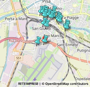 Mappa Aeroporto internazionale Galileo Galilei, 56121 Pisa PI, Italia (0.986)