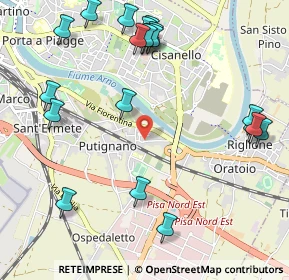 Mappa Via delle Bocchette, 56121 Pisa PI, Italia (1.3205)