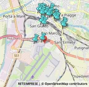Mappa L’Aeroporto Internazionale di Pisa, 56121 Pisa PI, Italia (1.0635)