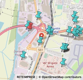 Mappa Via Aurelia Sud angolo, 56121 Pisa PI, Italia (0.6045)