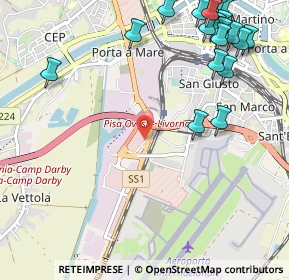 Mappa Via Aurelia Sud angolo, 56121 Pisa PI, Italia (1.531)