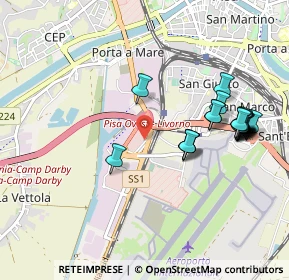 Mappa Via Aurelia Sud angolo, 56121 Pisa PI, Italia (1.0535)