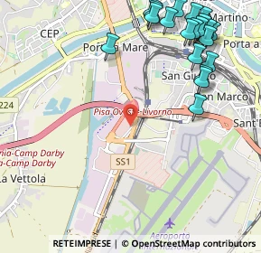 Mappa Via Aurelia Sud angolo, 56121 Pisa PI, Italia (1.4555)