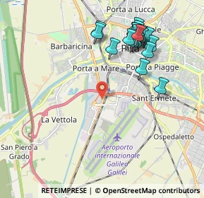 Mappa Via Aurelia Sud angolo, 56121 Pisa PI, Italia (2.2395)