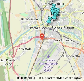Mappa Via Aurelia Sud angolo, 56121 Pisa PI, Italia (2.46636)