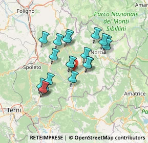 Mappa Frazione di Roccaporena, 06043 Cascia PG, Italia (11.9565)