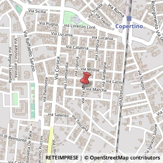 Mappa Via marche 43, 73013 Copertino, Lecce (Puglia)