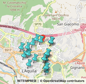 Mappa Via Angelo Colagrande, 67100 L'Aquila AQ, Italia (0.9545)