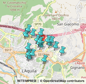 Mappa Via Angelo Colagrande, 67100 L'Aquila AQ, Italia (0.697)