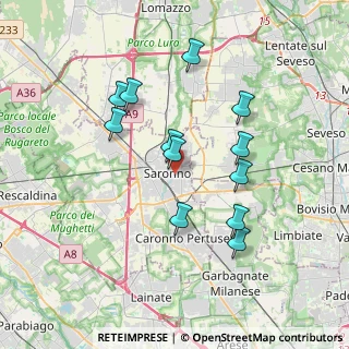 Mappa Via Roma, 21047 Saronno VA, Italia (3.325)