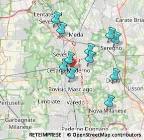 Mappa 20031 Cesano Maderno MB, Italia (3.24182)