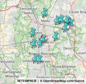 Mappa 20031 Cesano Maderno MB, Italia (3.45357)