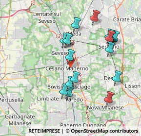 Mappa 20031 Cesano Maderno MB, Italia (3.70647)