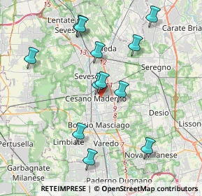 Mappa 20031 Cesano Maderno MB, Italia (3.89583)