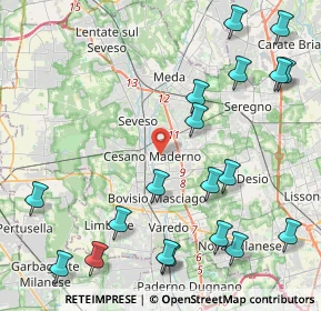 Mappa 20031 Cesano Maderno MB, Italia (5.37526)