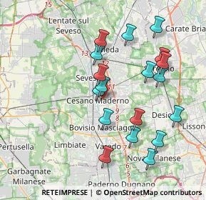 Mappa 20031 Cesano Maderno MB, Italia (3.75889)