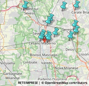 Mappa 20031 Cesano Maderno MB, Italia (3.60385)