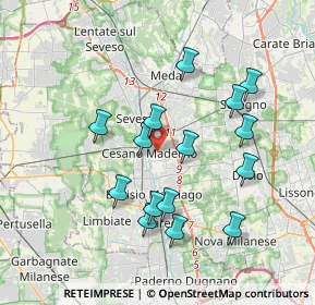 Mappa 20031 Cesano Maderno MB, Italia (3.50667)
