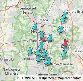Mappa 20031 Cesano Maderno MB, Italia (3.65765)