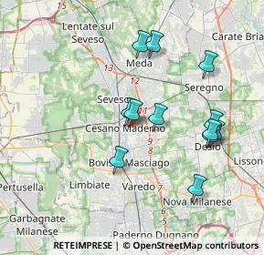 Mappa 20031 Cesano Maderno MB, Italia (3.49667)