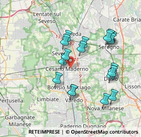 Mappa 20031 Cesano Maderno MB, Italia (3.63316)