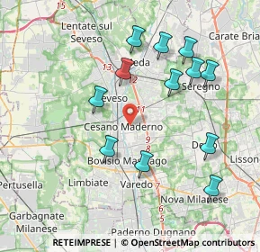 Mappa 20031 Cesano Maderno MB, Italia (3.95333)