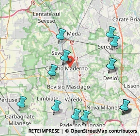 Mappa 20031 Cesano Maderno MB, Italia (5.16063)