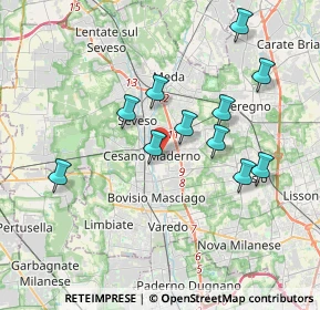 Mappa 20031 Cesano Maderno MB, Italia (3.48727)