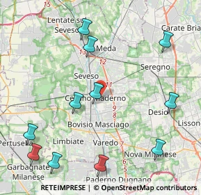 Mappa 20031 Cesano Maderno MB, Italia (5.10273)